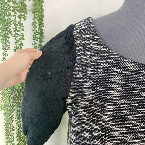 Anthropologie Postmark Black Grey Short Sleeve Knit Dress Women's Size Large L - Picture 8 of 9